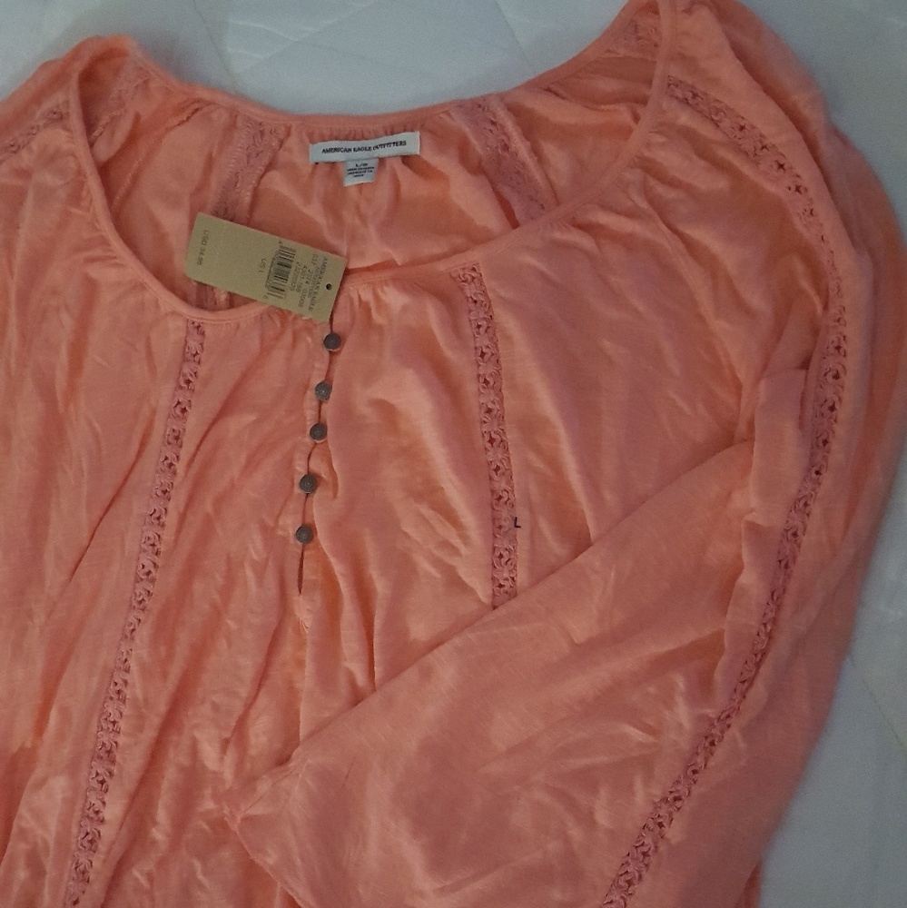 American Eagle AEO peasant bell sleeve top NWTL